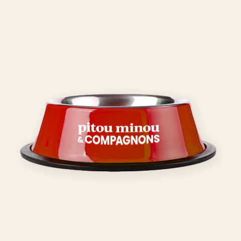 Pet store red dog bowl | PITOU MINOU & COMPAGNONS